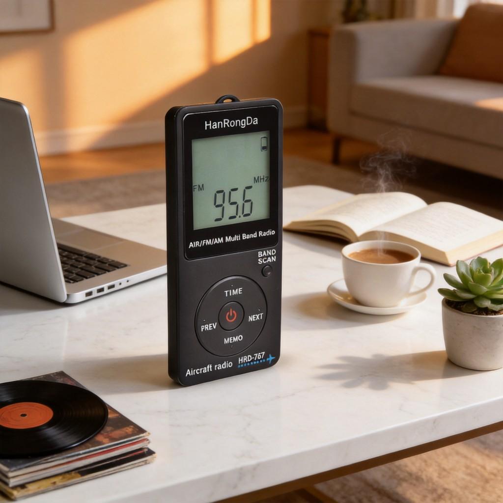 Mini Portable Aviation Radio With Dual Band Fm Am Lcd Display For Travelers And Outdoors