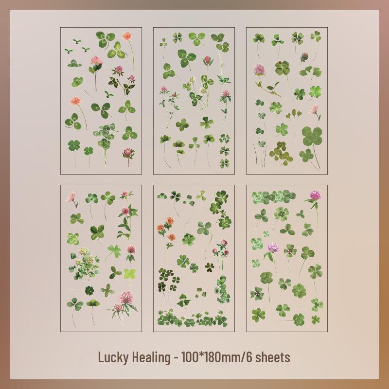 Waterproof Transparent Floral Stickers - Creative DIY Decorative Plant Stickers for Students