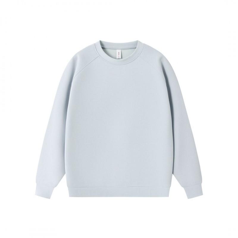 Heavyweight 380g Solid Color Crewneck Raglan Sleeve Hoodie Unisex Oversized Casual Sweatshirt