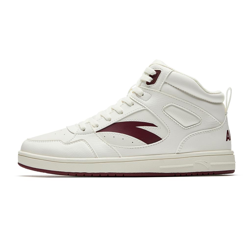 Anta Year 2 Retro Red Simple Versatile Urban Commuting Warm Increased Height Lightweight High-Top Skate Shoes Kids Sneaker White 922548011-2