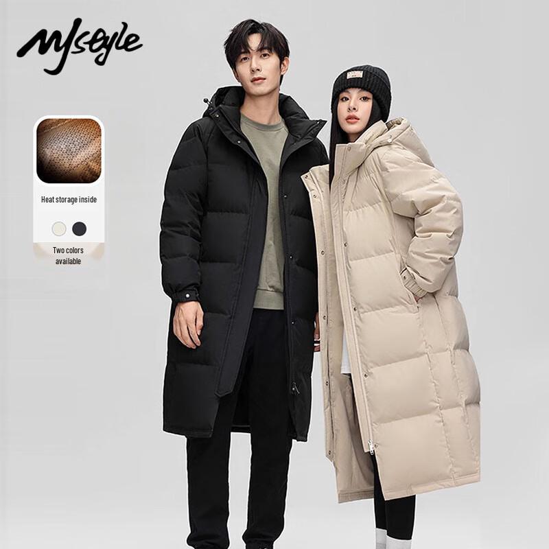 

MJ STYLE Унисекс Удлиненный Пуховик Оверсайз с Капюшоном L