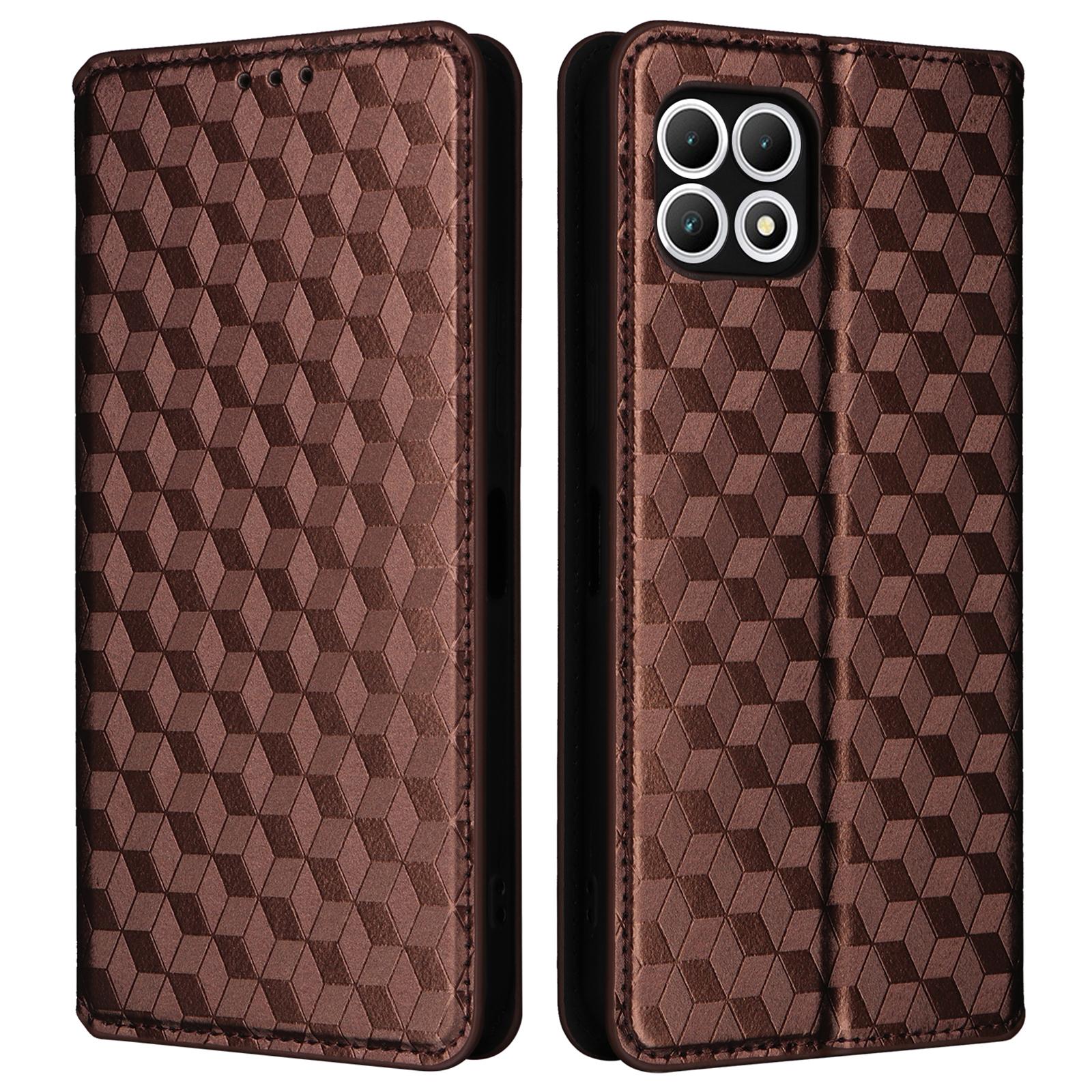 

For T-Mobile REVVL 7/T Phone 2 5G Case Leather Wallet Phone Cover Magnetic Closing Brown