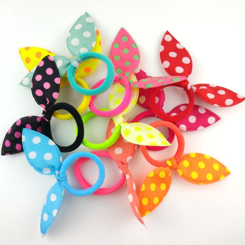 1/10PCS Hair Accessories Bunny Ears Hair Ropes Head Dress Ponytail Holder Lovely Rubber Band Women