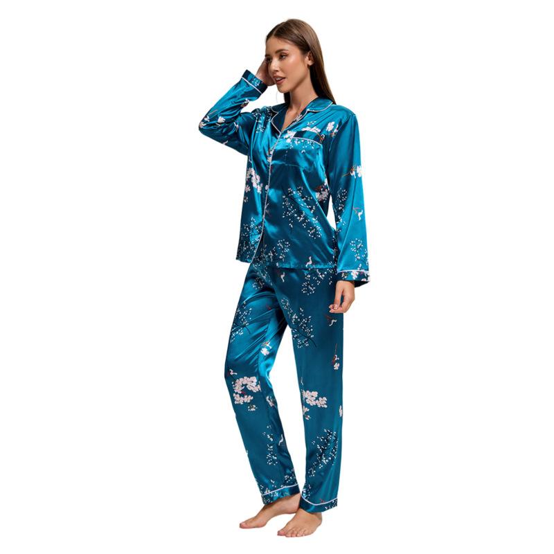 בגדי בית פיג'מה משי סימולציה לנשים חליפת פיג'מה מידה גדולה בגדי בית פנאי