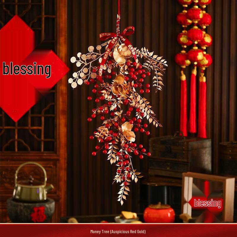 JINGRUIXIANG Red Berry Fu Character New Year Decor Standard