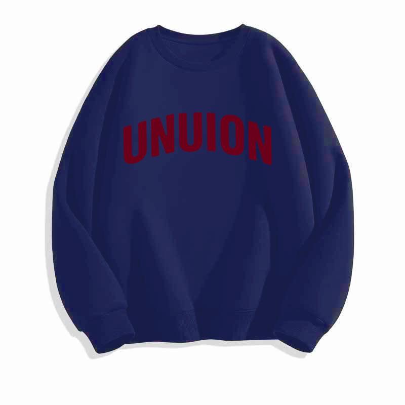 Oversized Vintage Fleece-Lined Crew Neck Sweatshirt - 450G Heavyweight, Autumn/Winter Streetwear