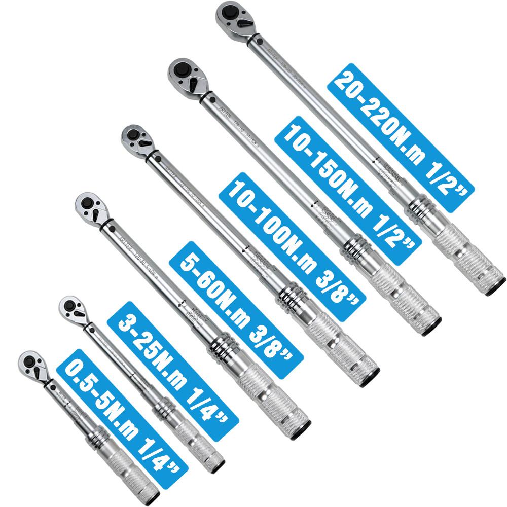 0.5-350N.m Accuracy 3% Portable Car Bike Repair Hand Tools Spanner Two-way Ratchet Key Square Drive Torque Wrench