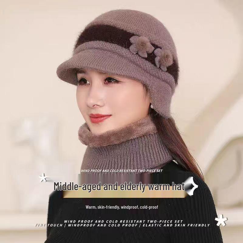 

Утепленная вязаная шерстяная шляпа из кроличьего пуха для женщин – Универсальная модная шляпа-ведро для осени и зимы Hat Only - One Size