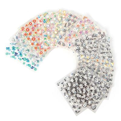 50 Sheets 3D Nail Art Stickers Decals Mix Color Flower Design Nail Tips Decoration Manicure DIY Tool
