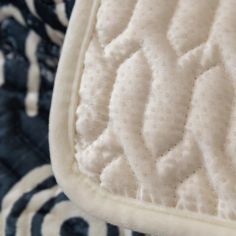 Warm Velvet Sofa Cover Ins Style Living Room Sofa Cushion Non-Slip Cover Scarf Winter Plush Backrest Armrest Fabric Cover