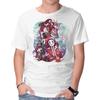 Unisex Crew Neck T-Shirt White Dragon Samurai Graphic Short Sleeve Casual Tee