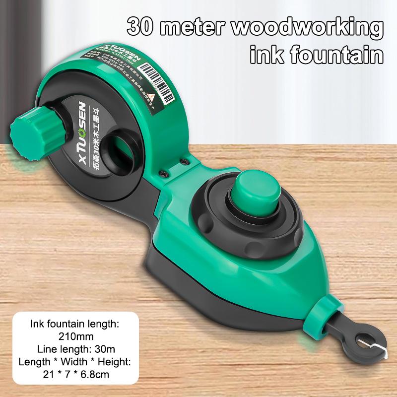 Woodworking Tool Carpenter Manual Ink Marker Scriber With 50M Chalk Lines Professional Wood Working Scriber Drawing Line Marker