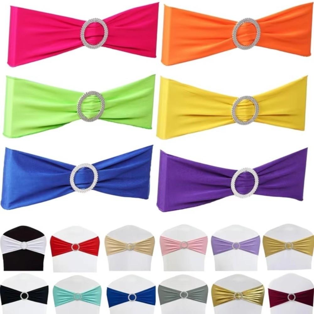 New Spandex Stretch Chair Sashes Buckle Slider Elastic Chair Ties Anti Slip Universal Fit Chair Cover Bands Home Decor Supplies