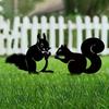 Rabbit/Squirrel Figurines Hollow Dust Proof Wrought Iron Realistic Rabbits Art Sculpture for Garden Party Decor Metal Home Yard