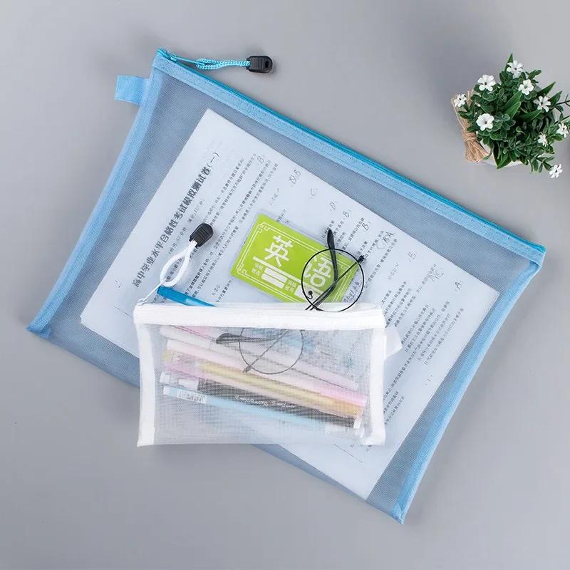 1PCS Women Make Up Makeup Bag Organizer Storage Bags Pouch Black Pink Blue Grey Mesh Cosmetic Bag Toiletry Clear Wash Bags Case
