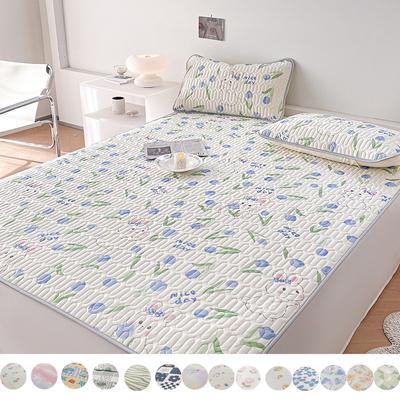 Thailändische Latex-Sommermatte, dreiteiliges Set, bedruckte Sommermatte aus Eisseide, waschbar, faltbar, kühlende Matte