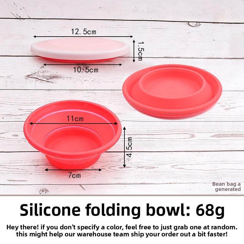 Silicone Foldable Bowl with Inner Steel Rod, Airtight Storage Bento Bowl, Microwave Safe, Ideal for Travel and Camping
