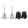 1 Pair Aluminum Alloy Bike Bicycle Handlebar Grip End Cap Plug Stopper Accessory(Titanium)