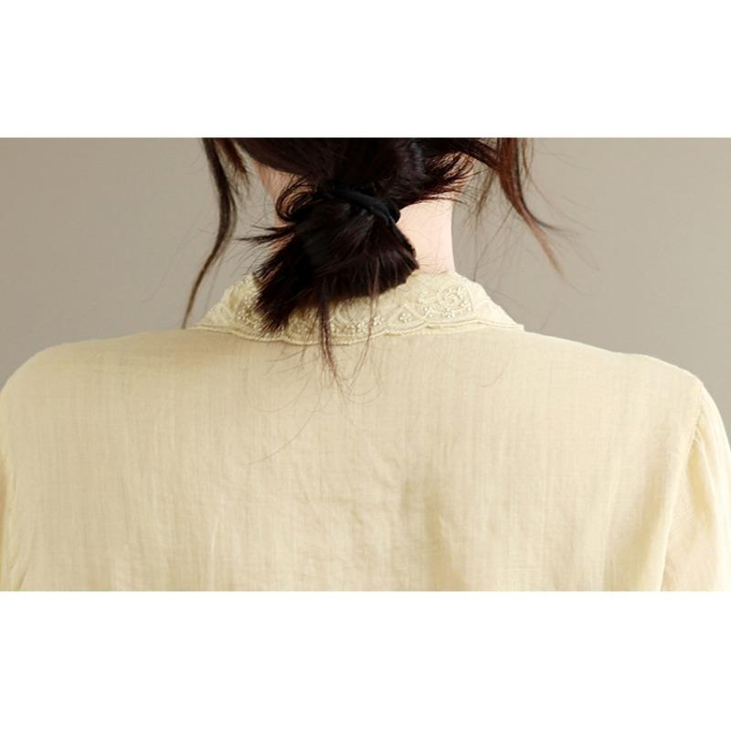 DIMANAF 2026 Plus Size Summer Women Blouse Shirts Tunic Oversize Loose Casual Cotton Lady Tops Tees Embroidery Floral Solid