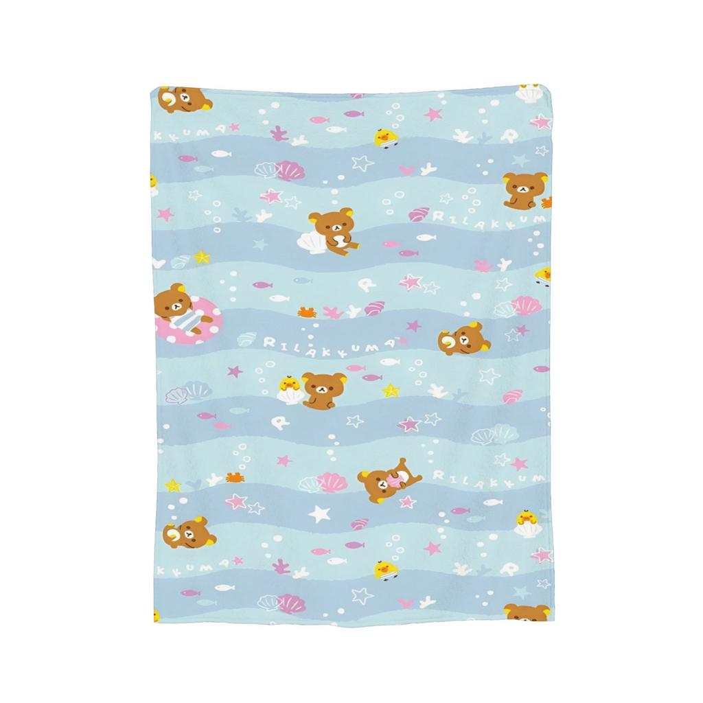 Rilakkuma Candy Strawberry Korilakkuma Blankets Flannel Throw Blanket Summer Air Conditioning Personalised Soft Warm Bedsprea,