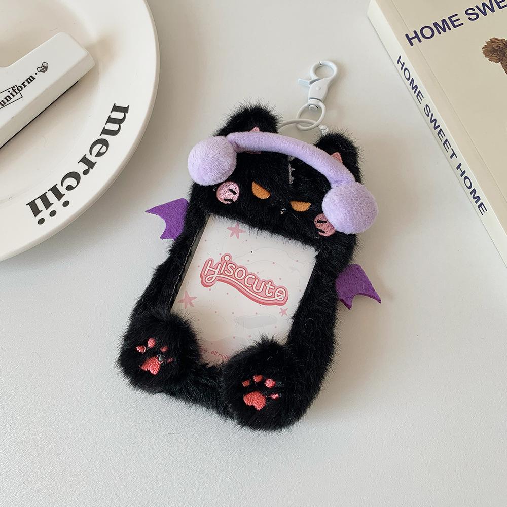 Plush Cat Animal Card Holder Kpop Idol Photo Display Keychain