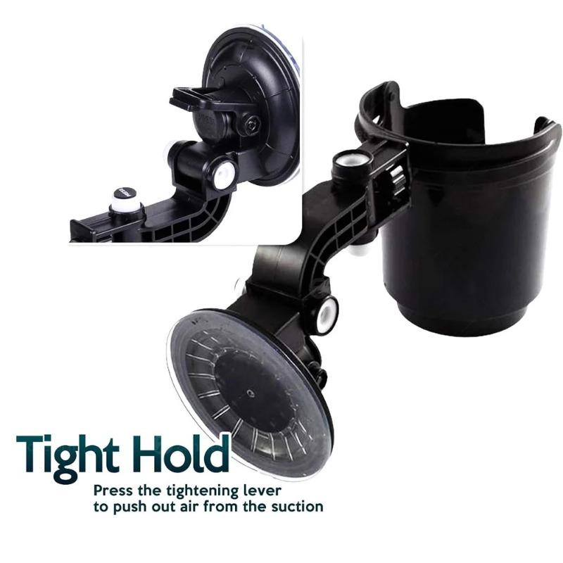 Auto Cup Holder for Cars Recessed Folding Drink Sturdy Black Vehicle Adjustable