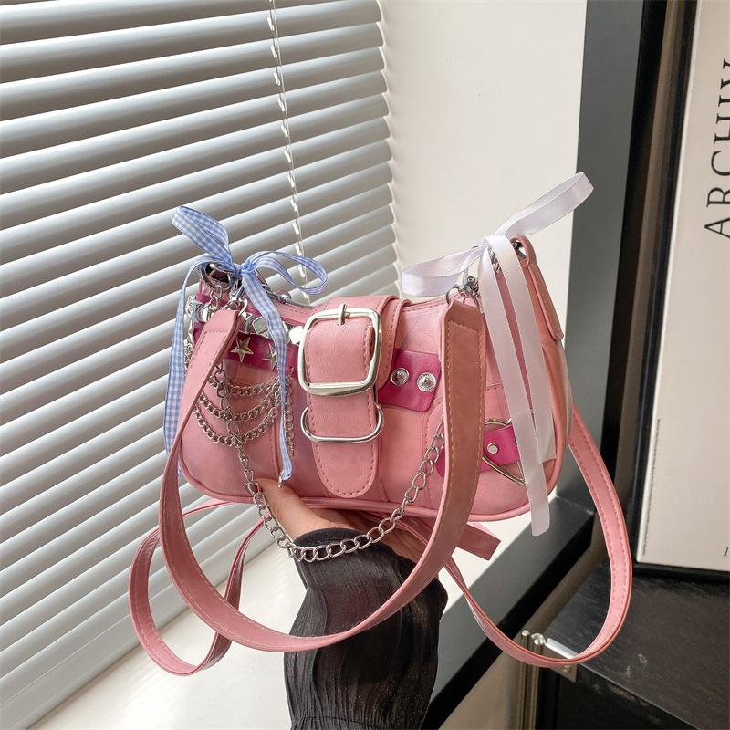 New Cool Spice Girl Chain Underarm Bag Niche Design Versatile Shoulder Bag Autumn Women's Casual Commuter