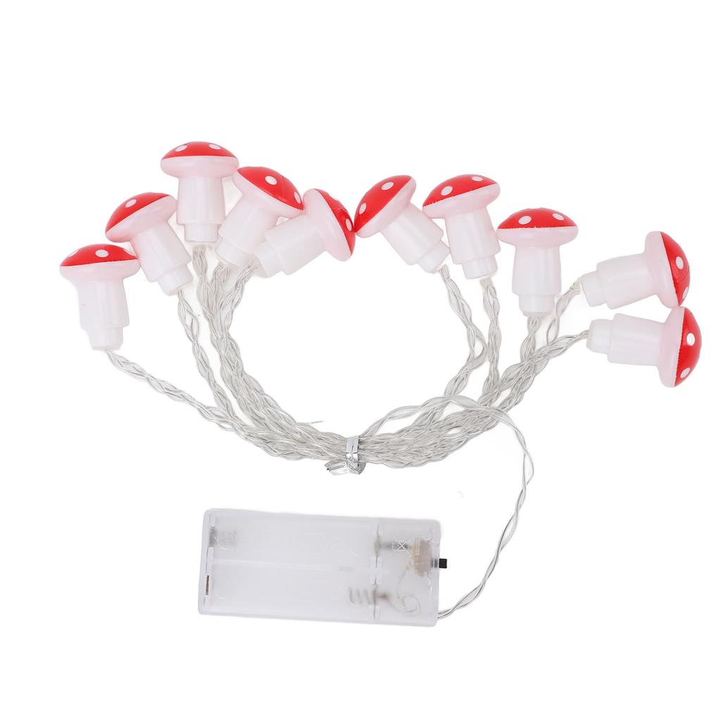 String Light 10LED 6.6ft Battery Operated Mushroom String Light for Lawn Tent Living Room Bedroom Pa