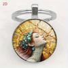 Exquisite European & American Character Pattern Pendant Keychain