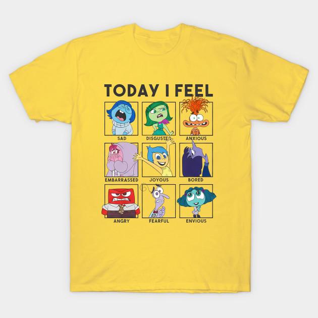 Men Black Print T-shirt Inside Out Today I Feel... No-Cut Transfer Paper Print Cotton Tshirt 2XL