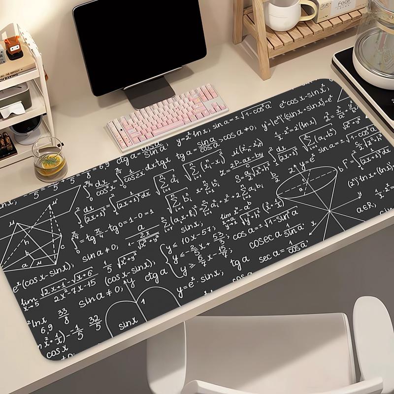 Mouse Pad Geometric Science Math Formula Extended Mouse Mat Computer Keyboard Pad Desk Mat With NonSlip Base And Stitched Edge
