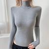 Slim High Neck Long Sleeved Jumpsuit for Women In Autumn and Winter Solid Color Versatile T-shirt Base Sexy Top