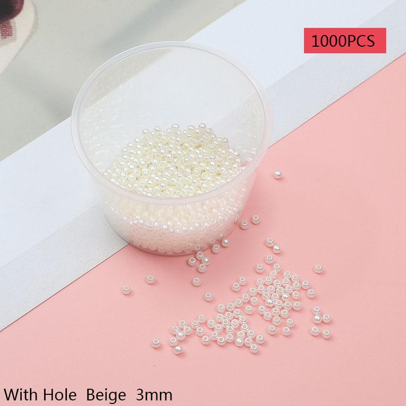 White DIY Jewelry Making High Quality Imitation Pearls Hot Sale Round Jewelry Accessories Popular ABS 2-20mm Handmade Beige Bracelet  beads