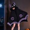 Soft Plush Cape Bat Blanket Hoodie for Adults Cute Shark Fox Hooded Cape Unisex Costume Cozy Wearable Halloween Cosplay Home Loungewear Gothic Style