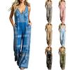 Boho Print Ärmelloser Jumpsuit Weiter Bein Lockerer Sitz Einteiler Romper Sommerlich Lässig Strandmode