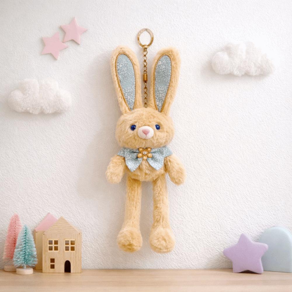 Soft Stuffed Stuffed Bunny Keychain 30Cm Size Creative Design Ear Pulling Rabbit Children Gits Kawaii Style Schoolbag Pendant