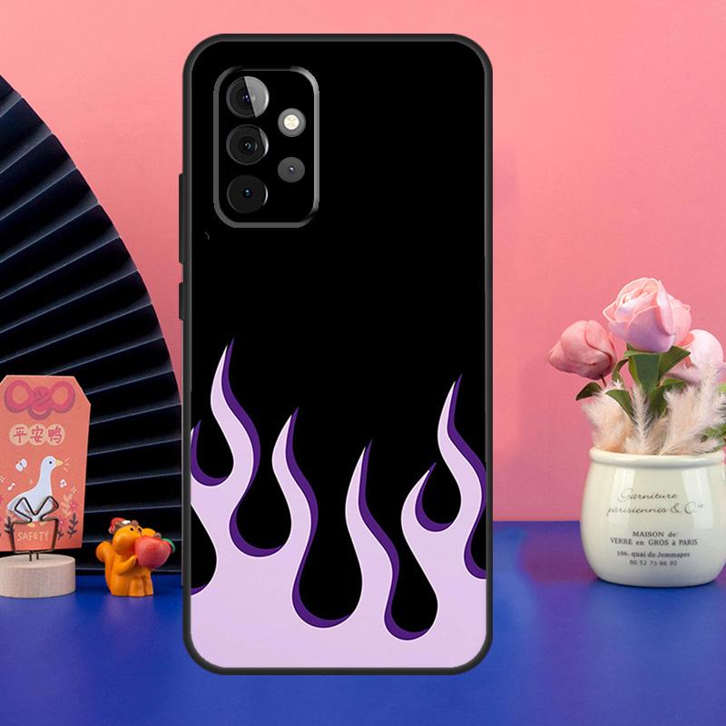 Flame Aesthetic Light Blue Fire Pink Case For Samsung Galaxy A54 A34 A24 A14 A73 A53 A33 A23 A13 A52 A32 A22 A12 A51 A71 Cover