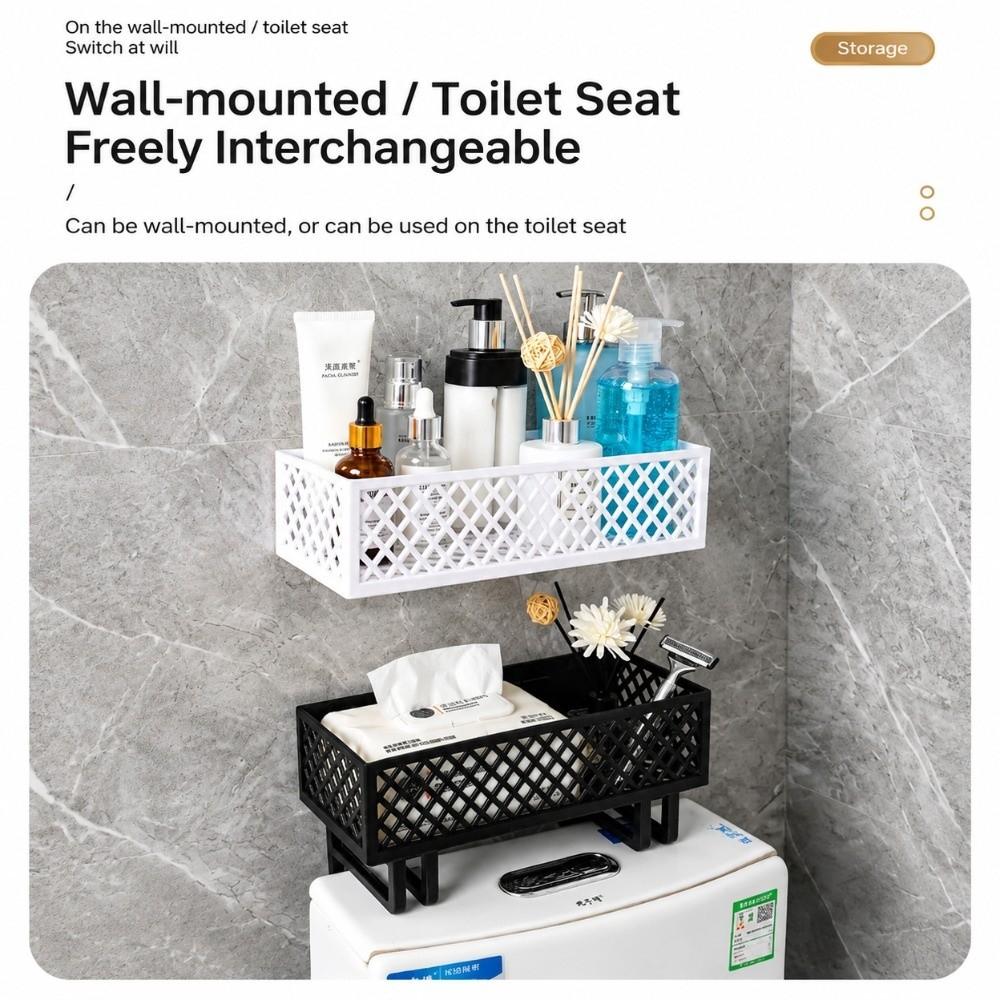 Black White Color Bathroom Organizer Raised Bracket Bathroom Storage Holder Sink Countertop