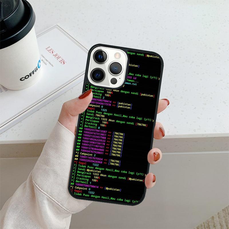 

Чехол для телефона с изображением хакерского компьютерного кода Для iPhone 16 15 14 plus XR XS 11 12 13 pro max Защитный чехол coque iPhone XR