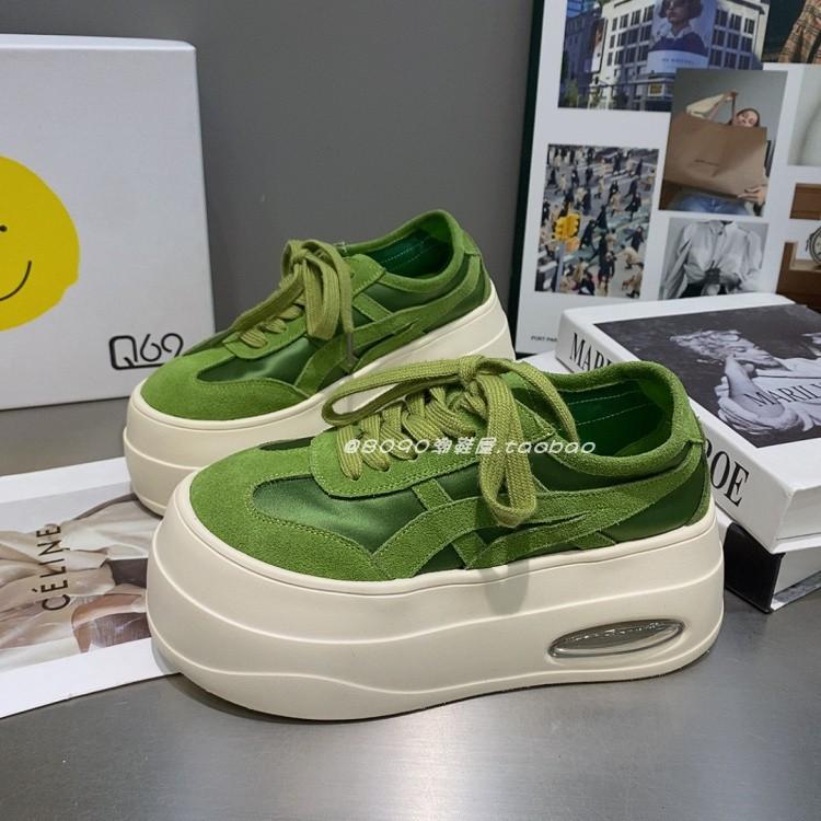 Spring and summer muffin bottom versatile breathable sardine cloth heightened thick-soled German training women's shoes ultra-light