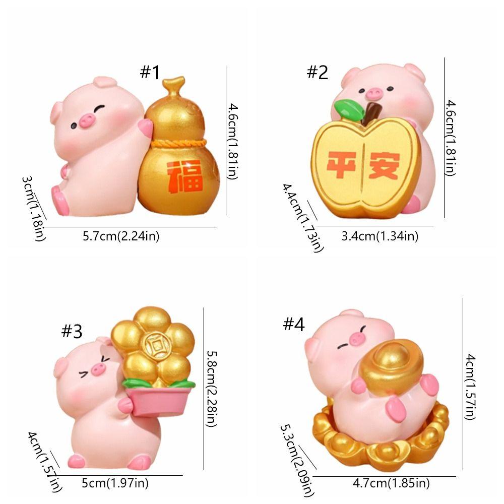 Chinese Style Blessing Pig Statue Fortune New Year Pig Figurine Lucky Pig Figurine  Party Supplies