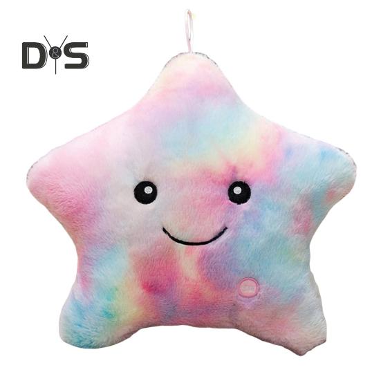 Twinkle Star Pillow Stuffed Star LED Light Up Cushion Glowing Star Throw Pillow Night Light Kids Sensory Plush Toy for Children