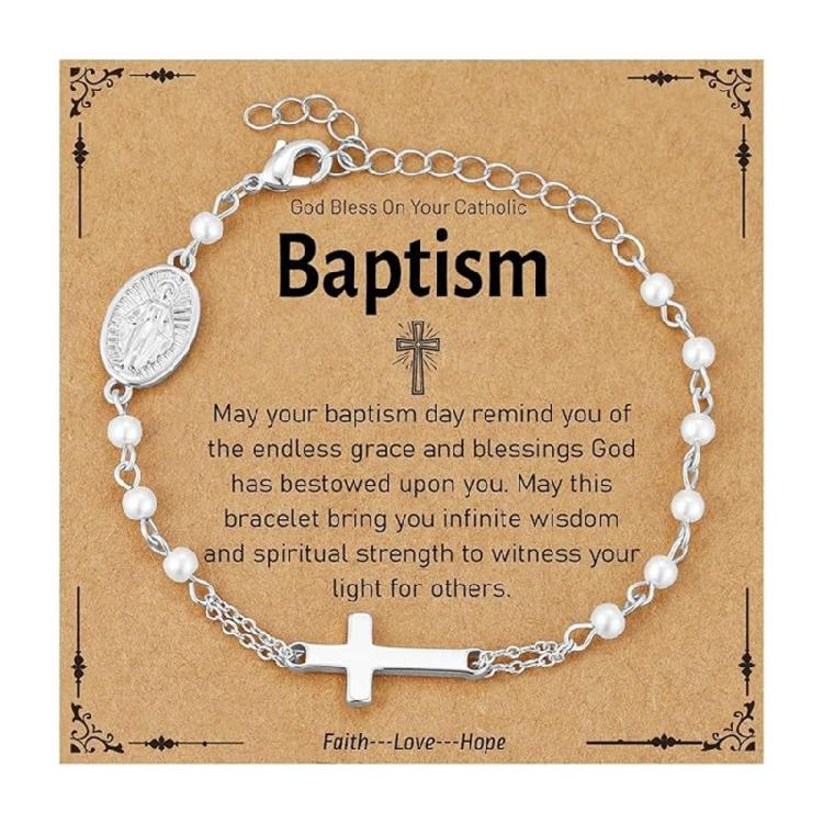 

Women Vintage Chain Bracelet Religious Beads Bracelet Fashion Wrist Jewelry Stainless Steel Texture Suitable for Gifts серебряный