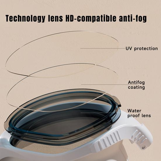 Adults Swim Goggles Clear Lens Large Frame Men Women No Leakage Anti-Fog UV