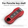 For Porsche Mancan Panamera Cayenne 718 911 Boxster Caymantaycan Key Cover Shell Replacement Kit Car Key Case Bordeaux Red Color