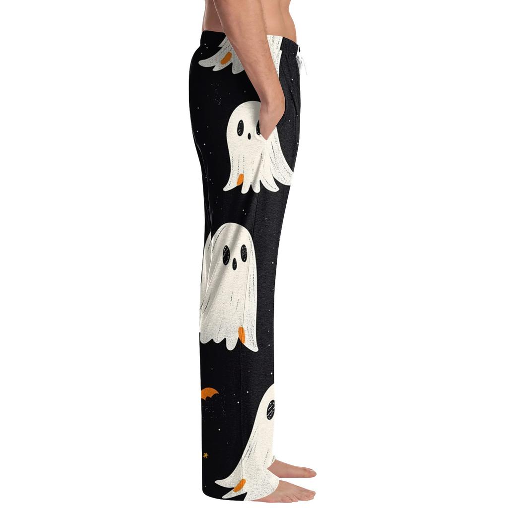 Men's Halloween Print Drawstring Pants Casual Pajama Pants
