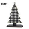 Modern Farmhouse Christmas Decor Rustic Tree Table Decoration, Vintage Wooden Xmas Standing Sign with Small For Tables Base for Winter Home