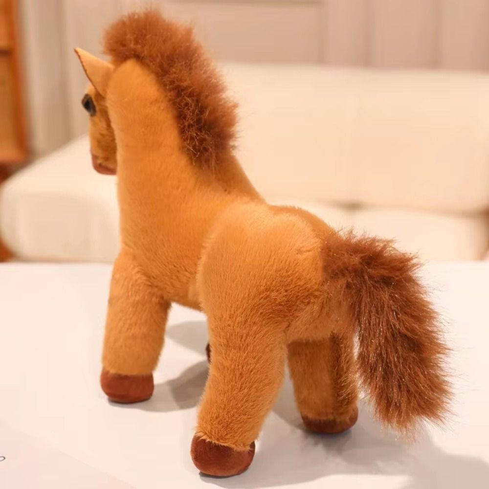 Simulation Pony Plush Toys Saddle Cartoon Horse Stuffed Toy  Valentine's Day Gifts