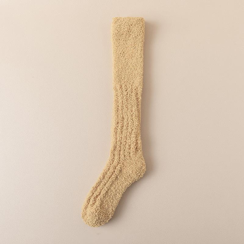 Couple's Coral Fleece Winter Socks: Thick, Velvet-Lined, Cozy Home Sleep Socks for Calf Warmth