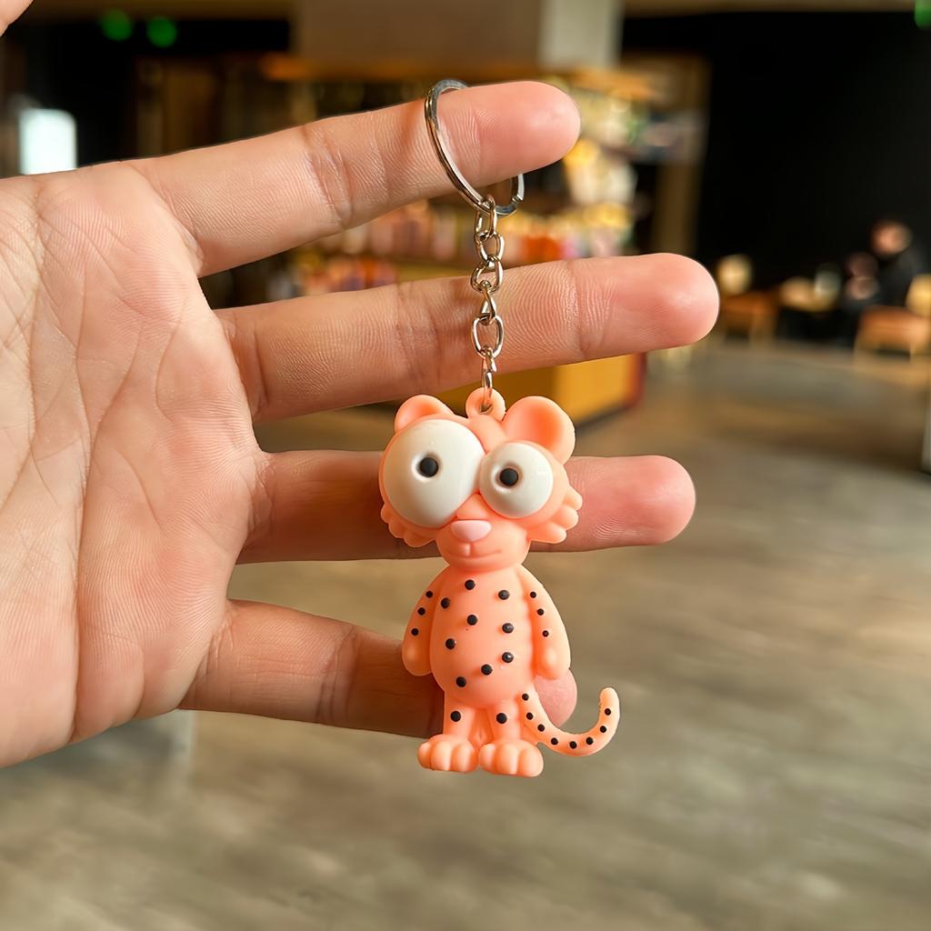 Cartoon Animal Big-eyed Doll Keychain Pendant Giraffe Lion King Keychain Theme Small Gift